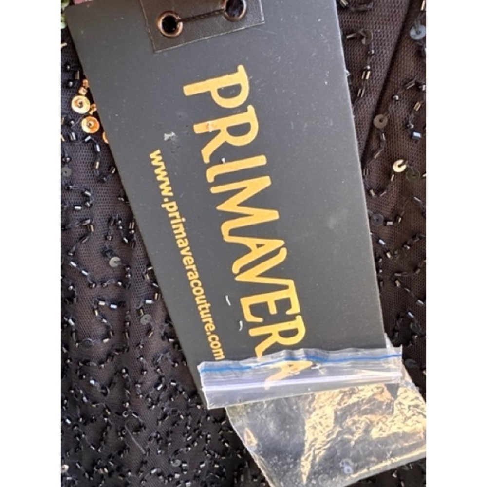 Primavera Couture NEW Black Floral Sequin Beaded Mini Dress SZ 2 Formal Glam - Picture 10 of 11